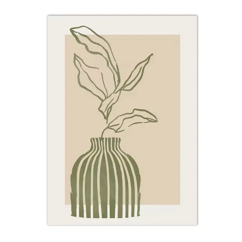 Green Boho Art Canvas