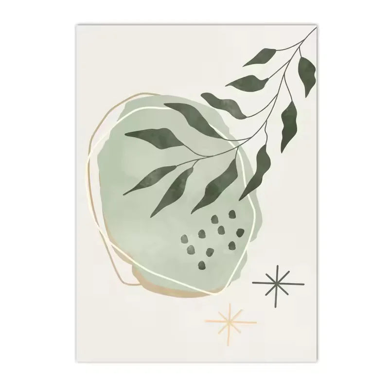 Green Boho Art Canvas