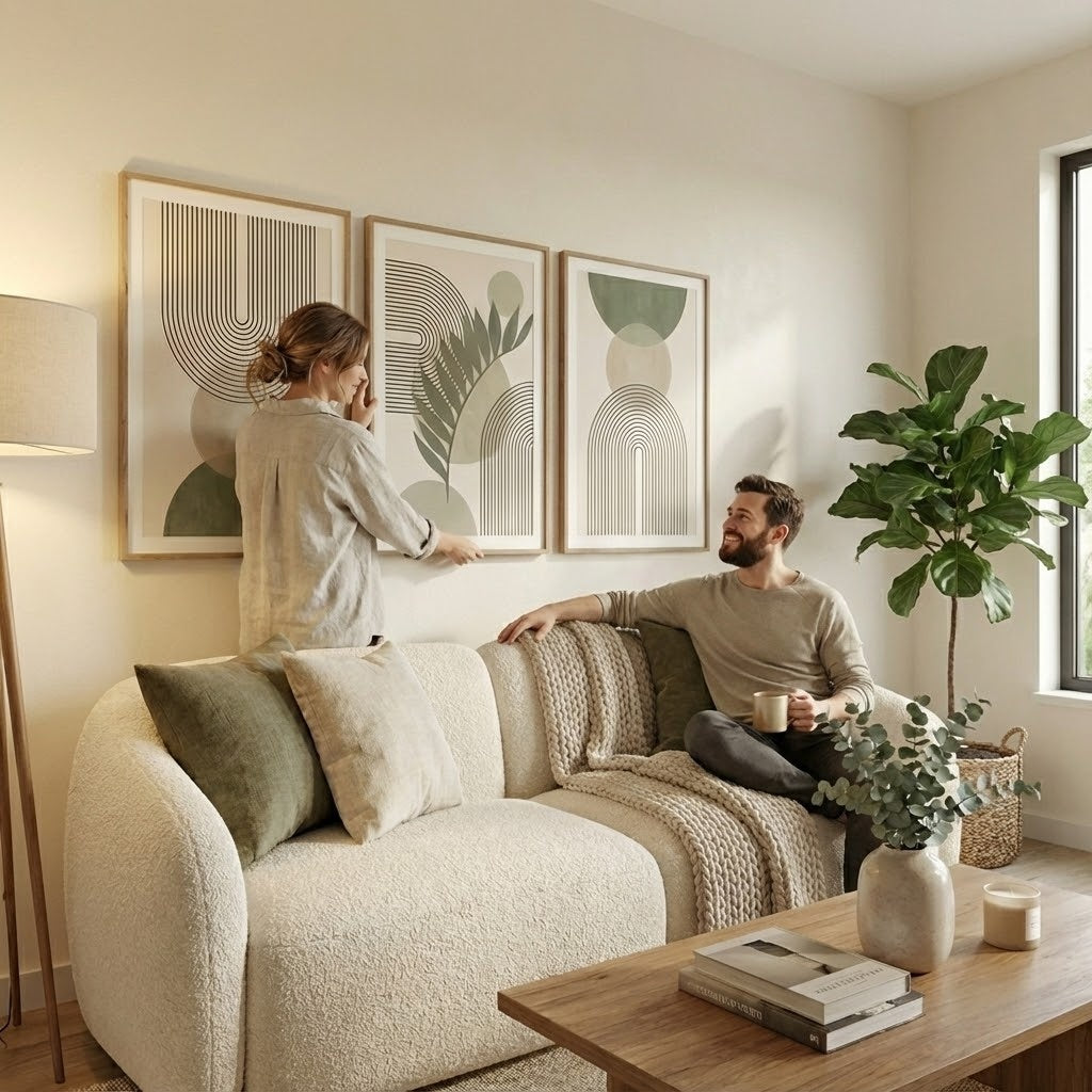 Green Boho Art Canvas