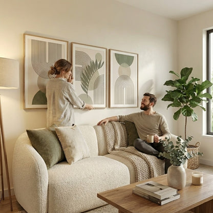 Green Boho Art Canvas